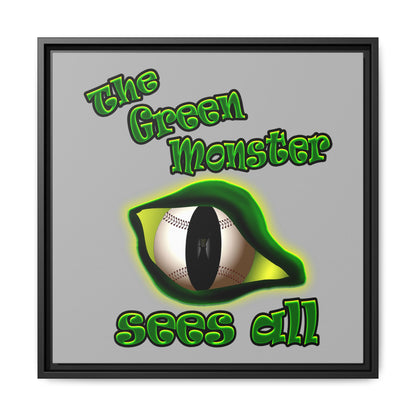 green monster - framed canvas art (light grey)