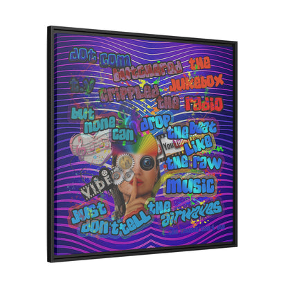 drop the beat - framed canvas art (purple wave)