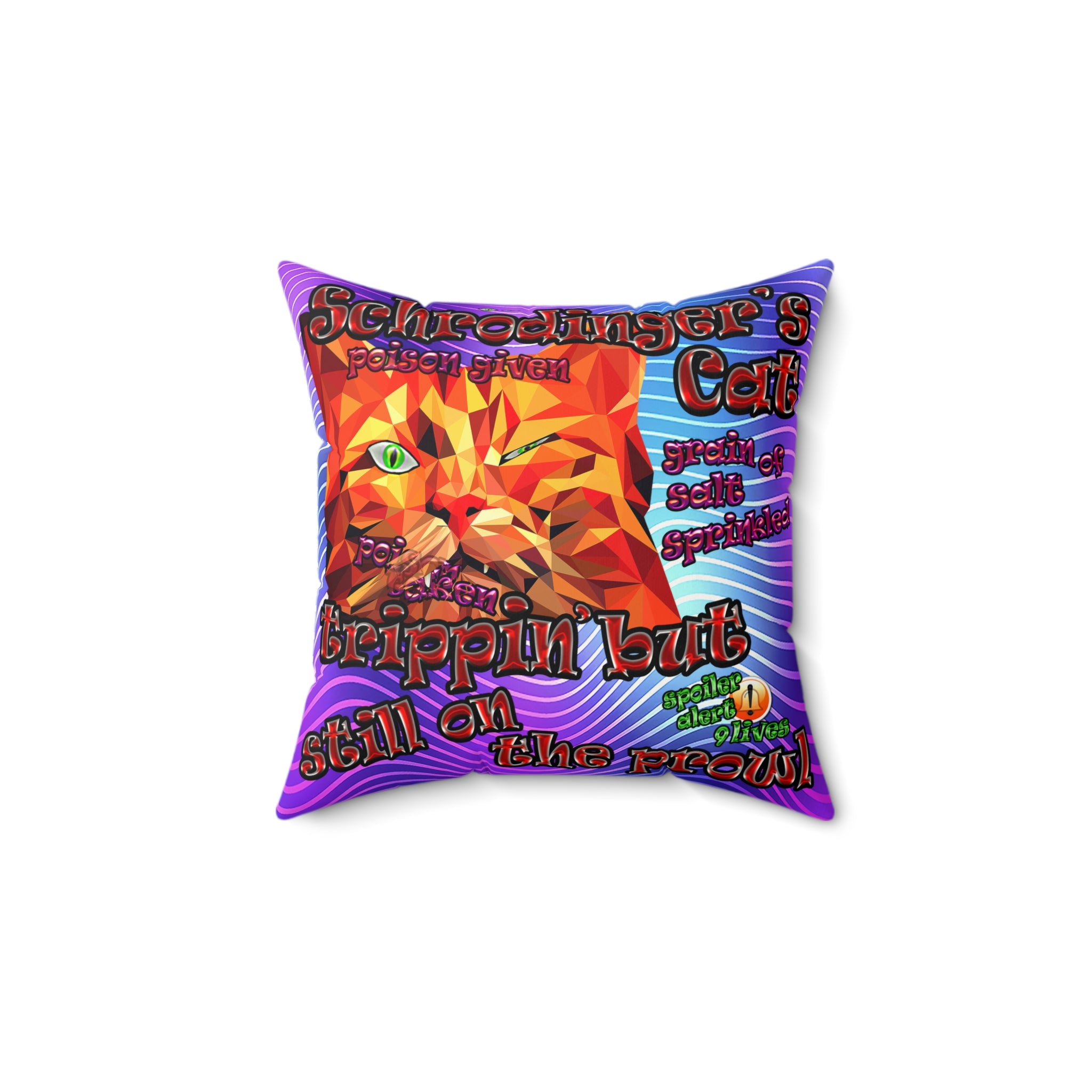 schrodinger's cat - Faux Suede Square Pillow - (purple wave)
