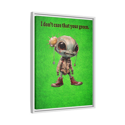 I don't care that your green - framed canvas art (green turf)