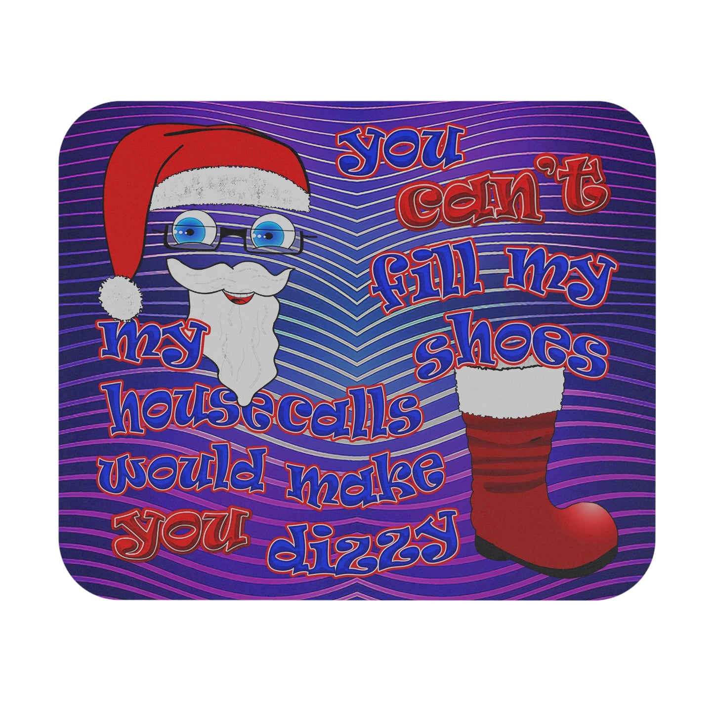 santa's shoes - Mouse Pad (Rectangle) (purple wave)