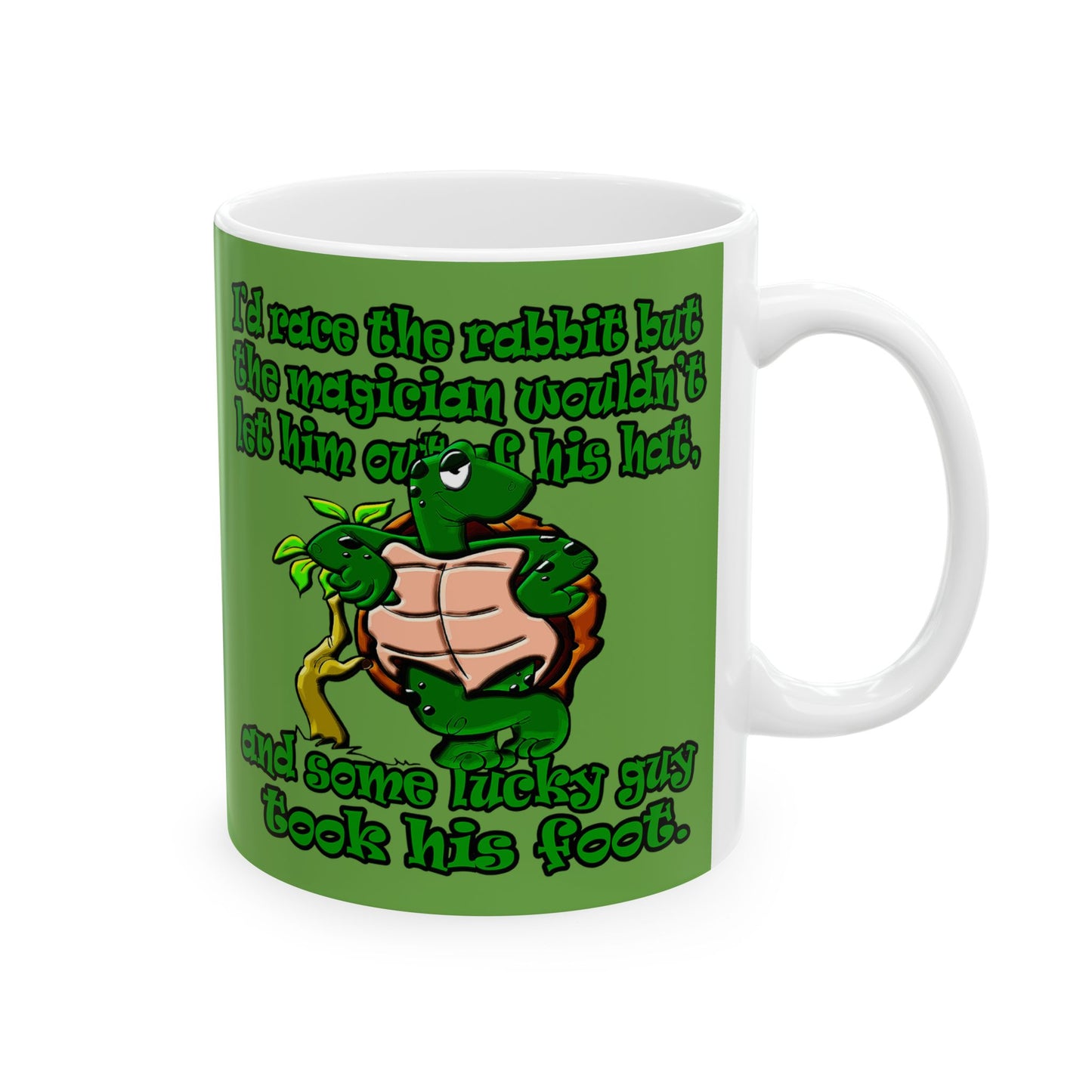 turtle race - White Mug (green)