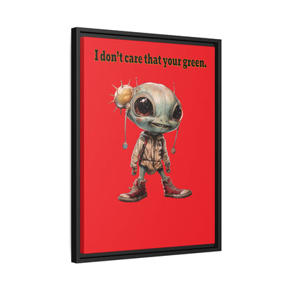 I don't care that your green - framed canvas art (red)