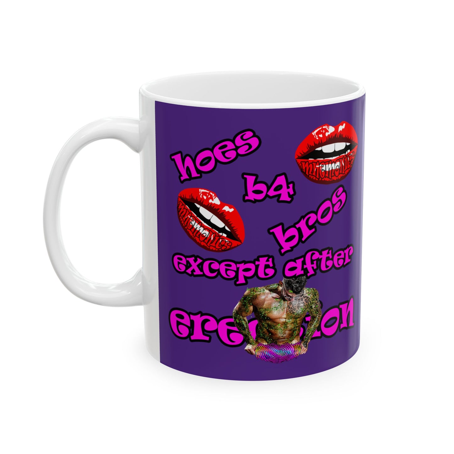 hoes b4 bros - White Mug (purple)