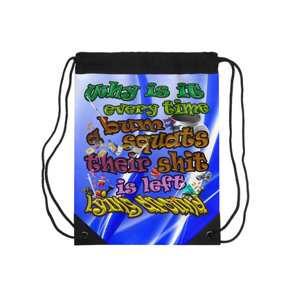 the bum's shit - Drawstring Bag (blue-white wave)