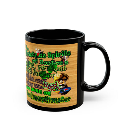 christmas spirits of boston - Black Mug (butterscotch wood finish)