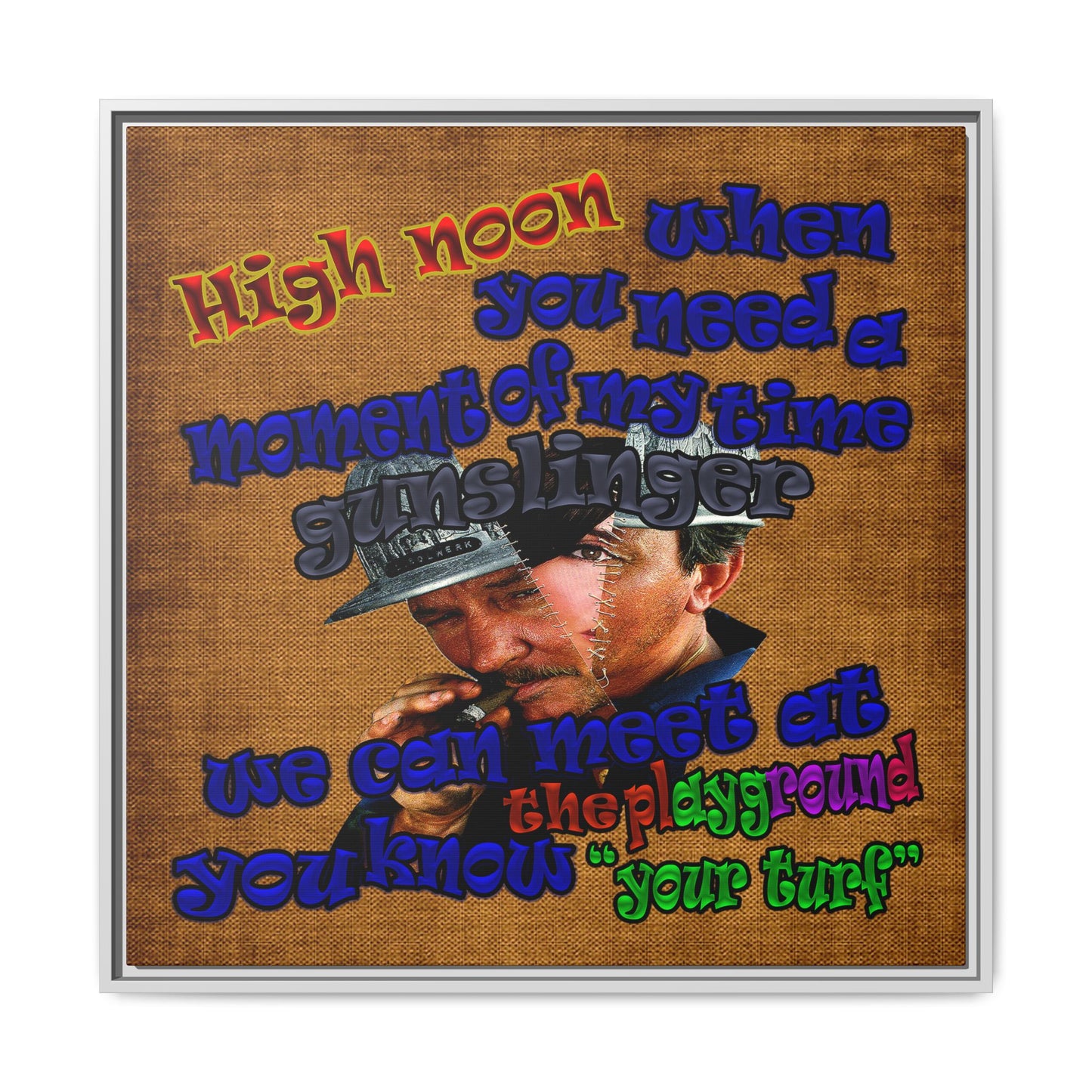high noon - framed canvas art (brown papyrus)