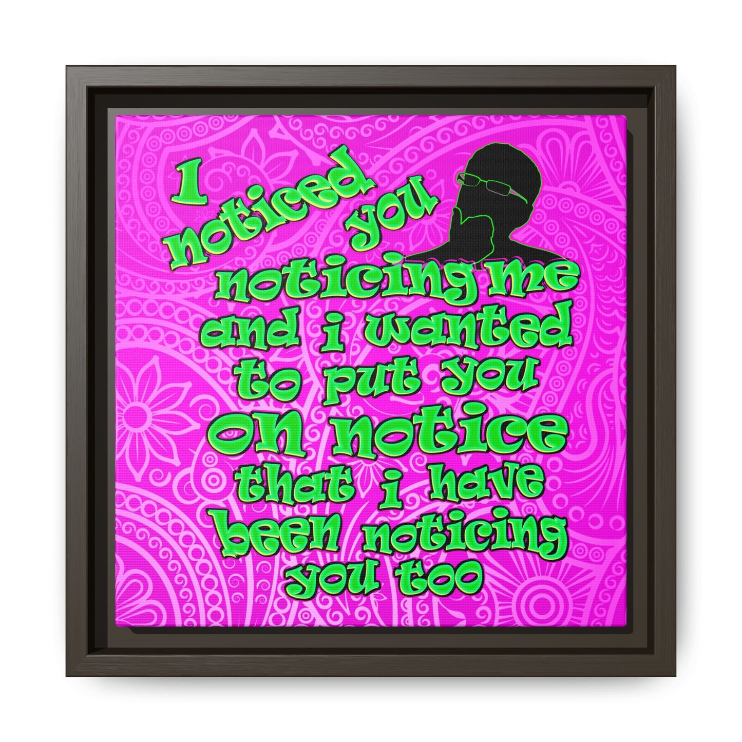noticed you noticing - framed canvas art (pink swirl)