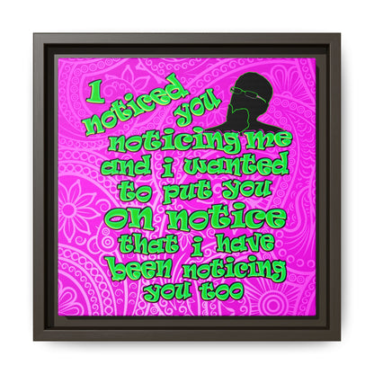 noticed you noticing - framed canvas art (pink swirl)