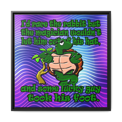 turtle race - framed canvas art (purple wave)