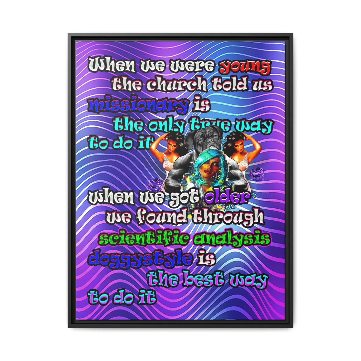 doggystyle - framed canvas art (purple wave)