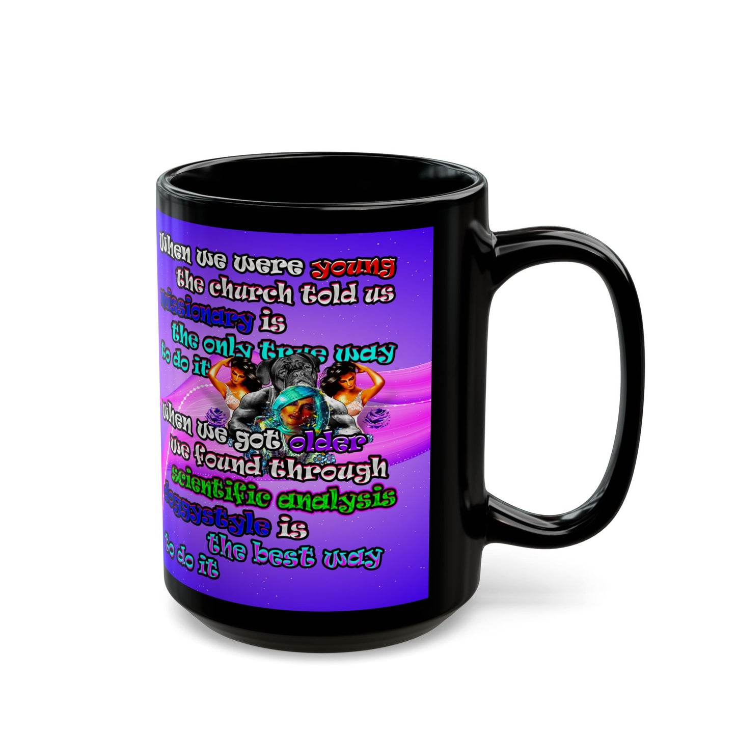 doggystyle - Black Mug (purple-pink wave)