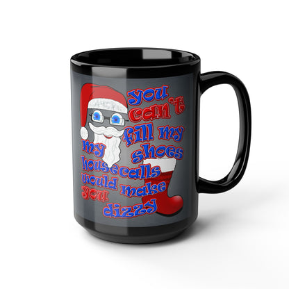 santa's shoes - Black Mug (grey-light grey)
