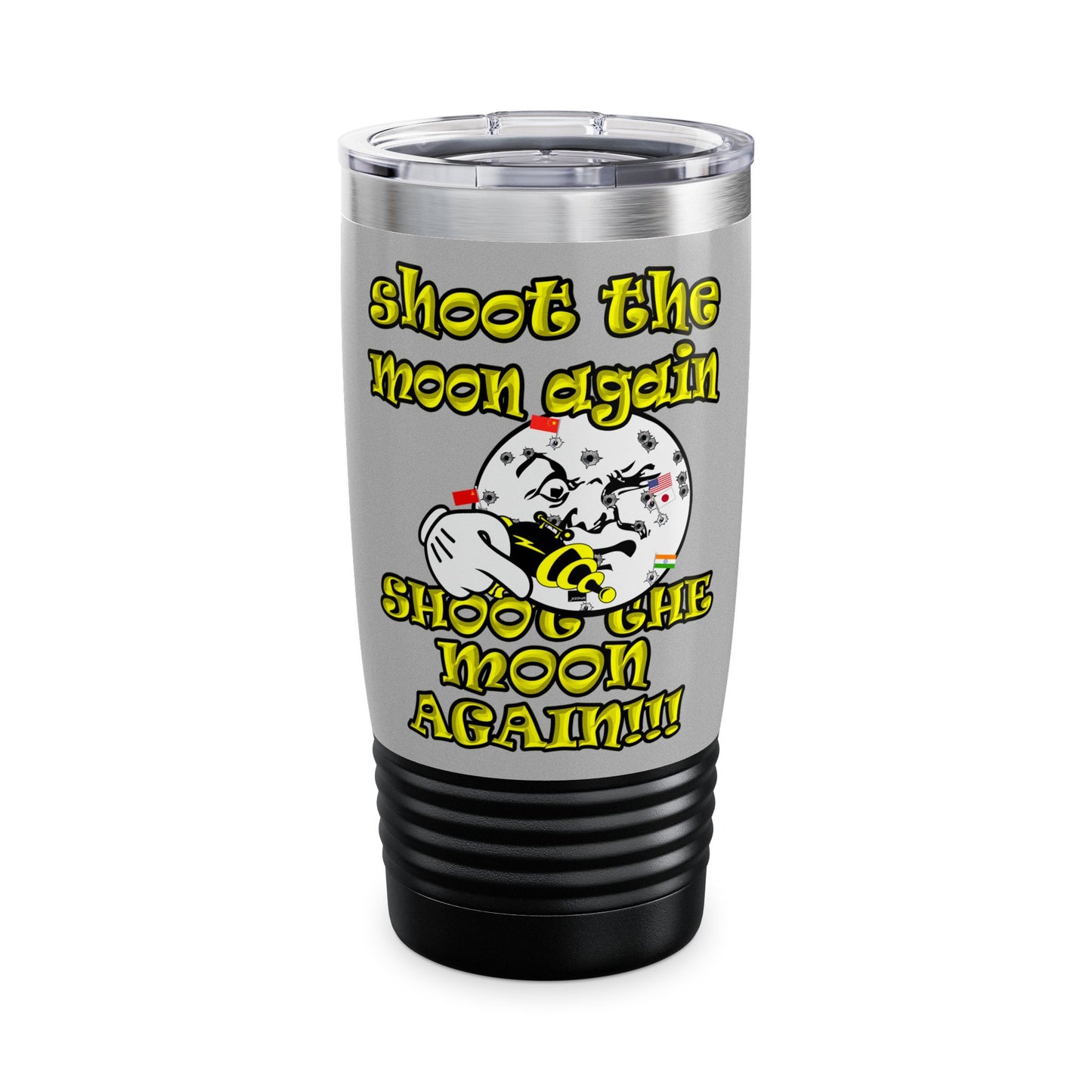 shoot the moon again - Ringneck Tumbler, 20oz (light grey)
