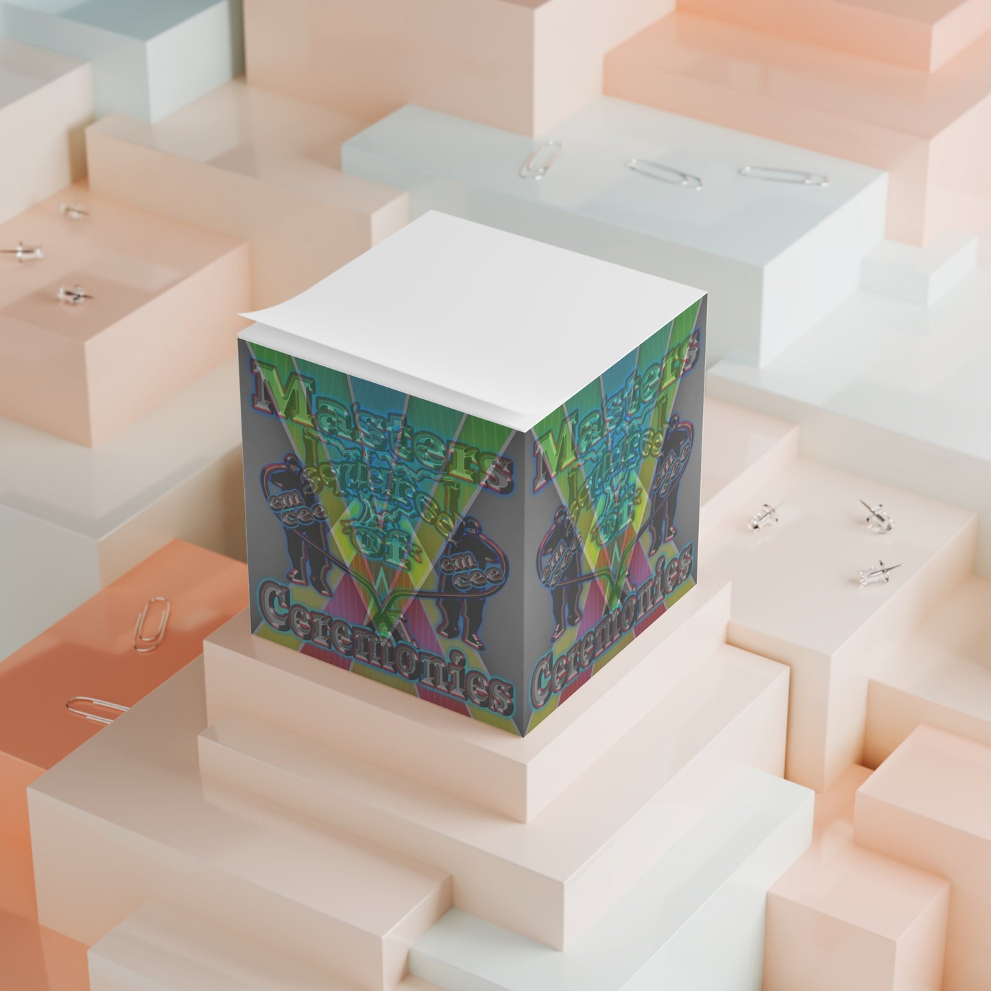 em cee squared - note cube (rainbow split)