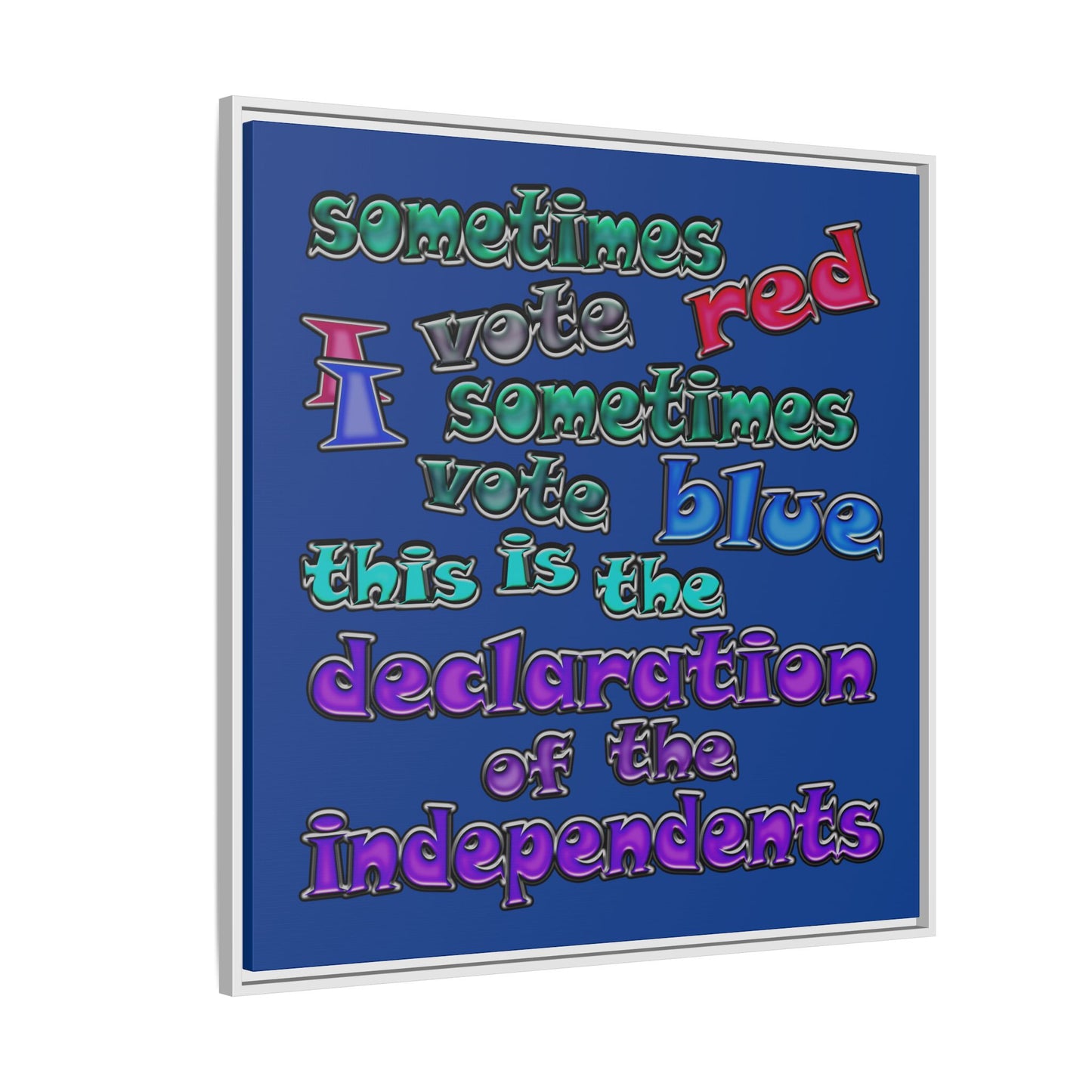 declaration of the independents - framed canvas art (dark blue)