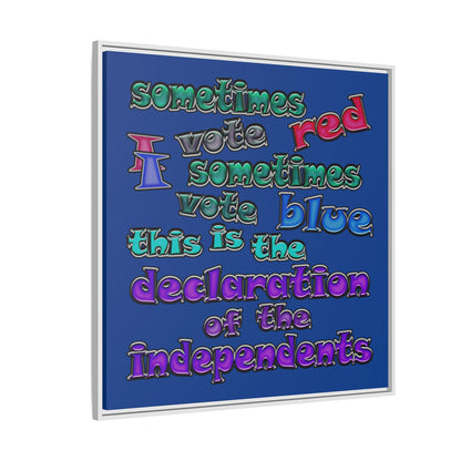 declaration of the independents - framed canvas art (dark blue)