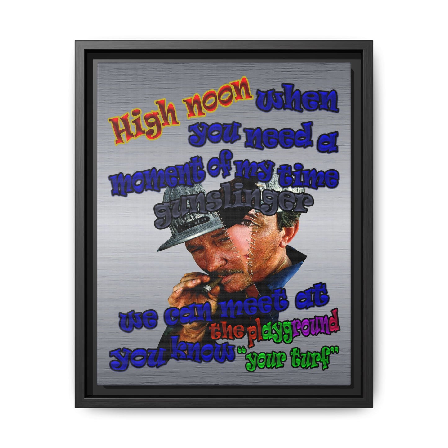 high noon - framed canvas art (brushed nickel)