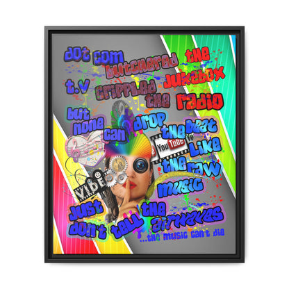 drop the beat - framed canvas art (rainbow split)