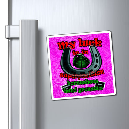 my luck - Magnets - (pink swirl)