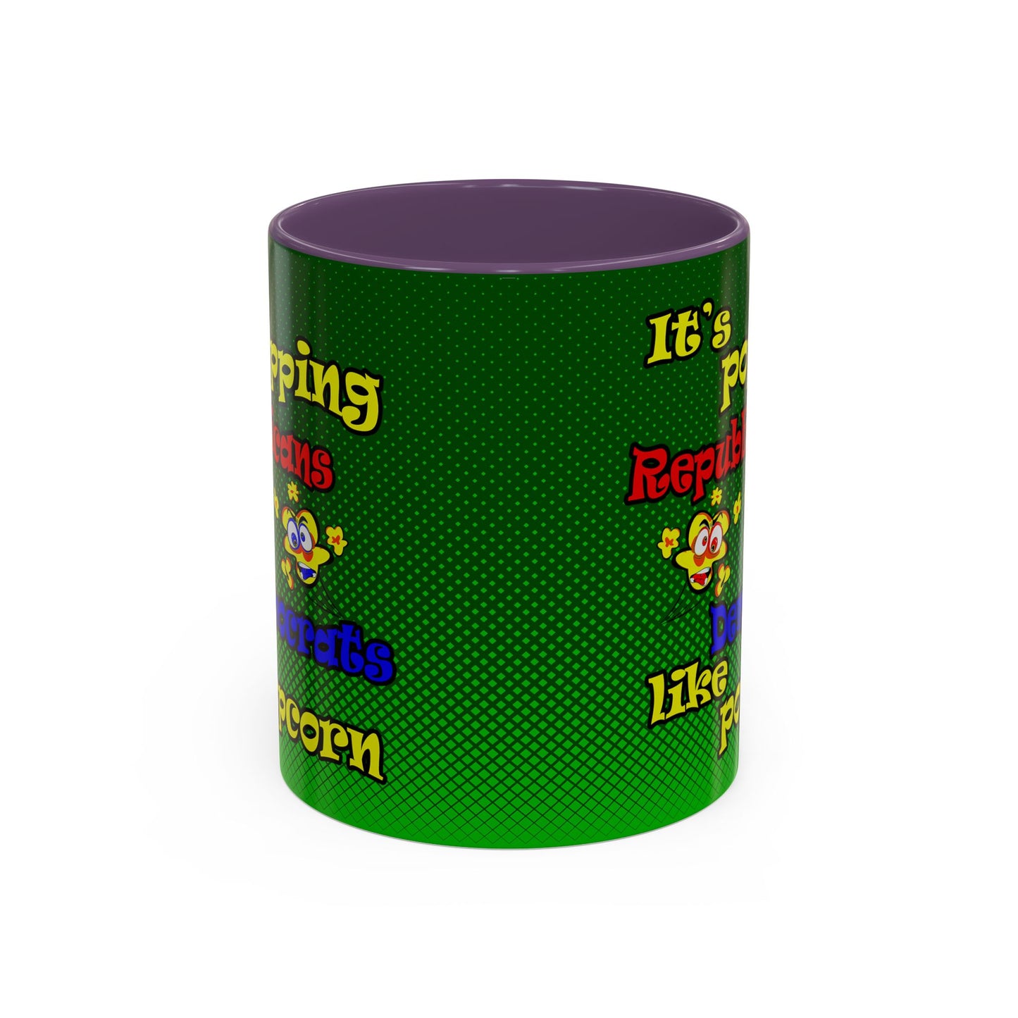 popping like popcorn - Accent Mug (logo green)