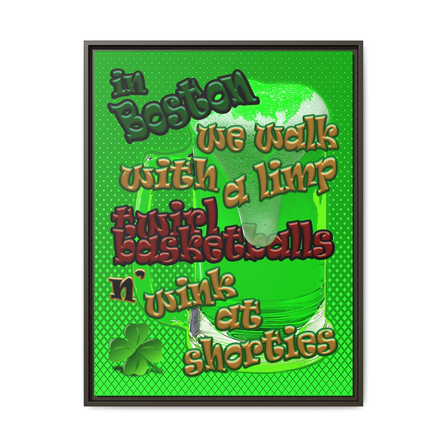 celtics logo - framed canvas art (logo green)