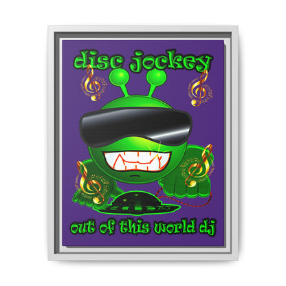 disc jockey - framed canvas art (purple)