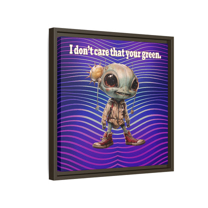 I don't care that your green - framed canvas art (purple wave)
