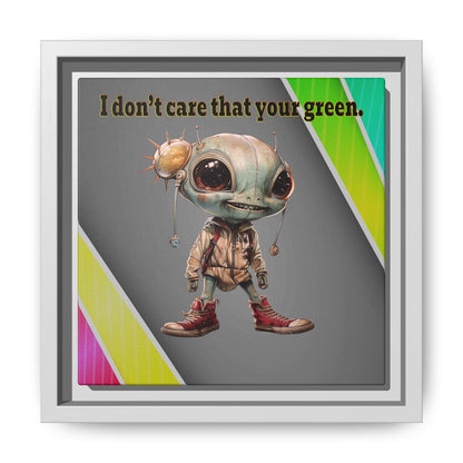 I don't care that your green - framed canvas art (rainbow split)