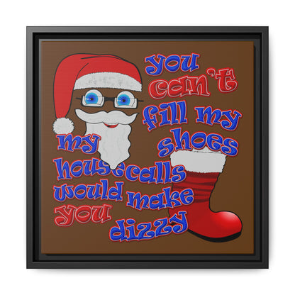 santa's shoes - framed canvas art (brown)