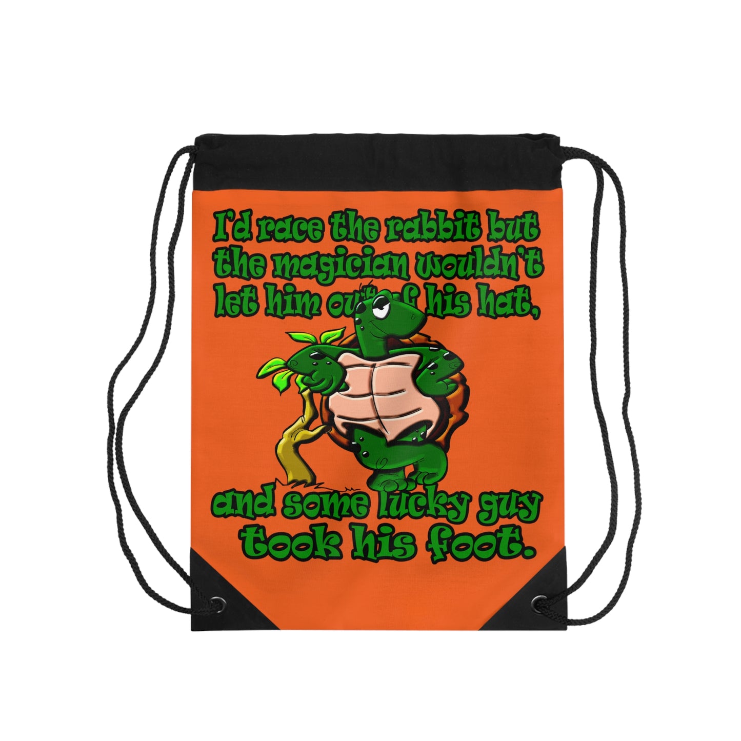 turtle race - Drawstring Bag (orange)