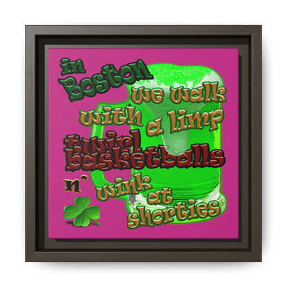 celtics logo - framed canvas art (pink)