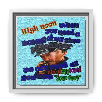 high noon - framed canvas art (faded blue)