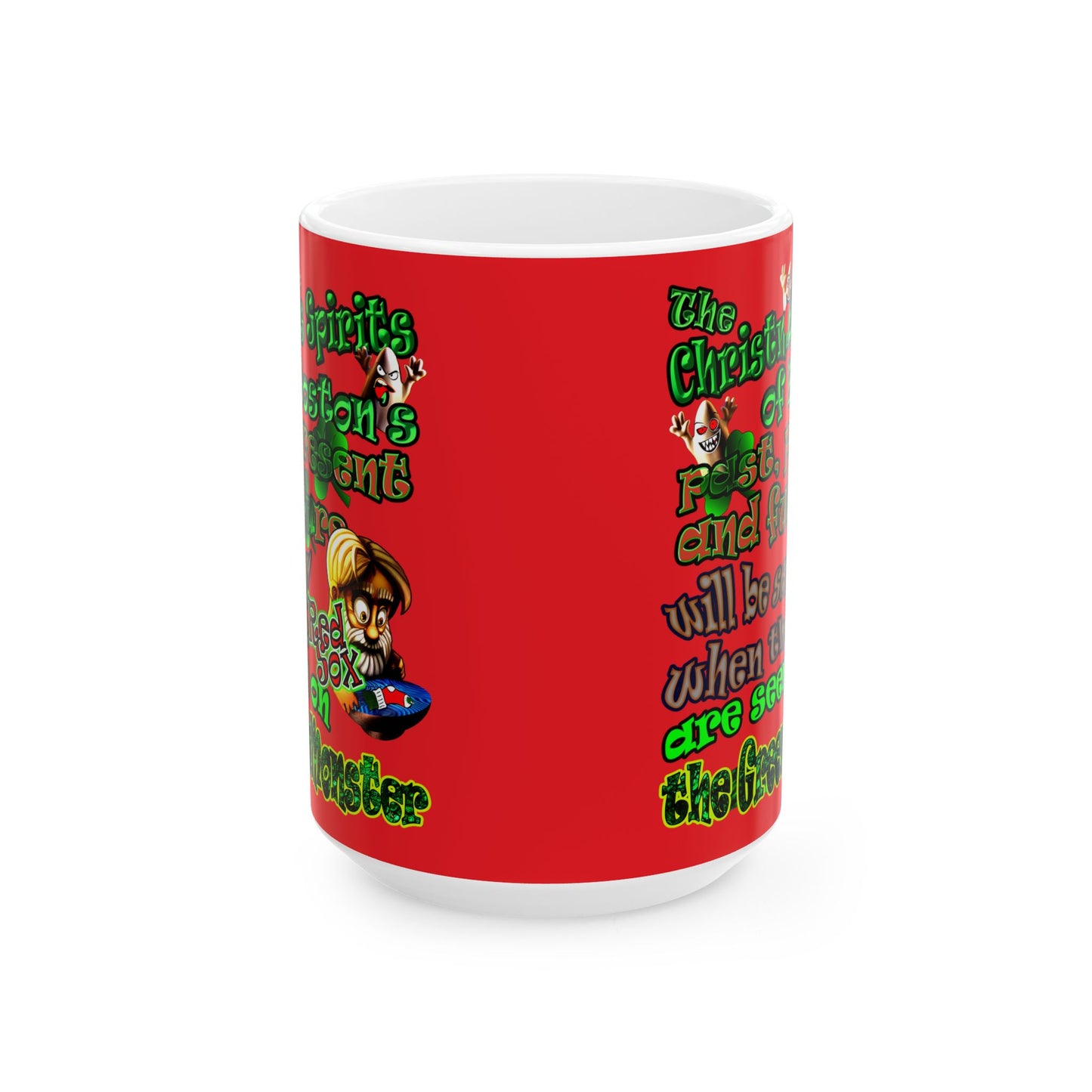 christmas spirits of boston - White Mug (red)