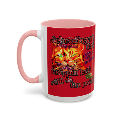 schrodinger's cat - Accent Mug (dark red)