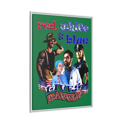 rw&b lives matter - framed canvas art (dark green)