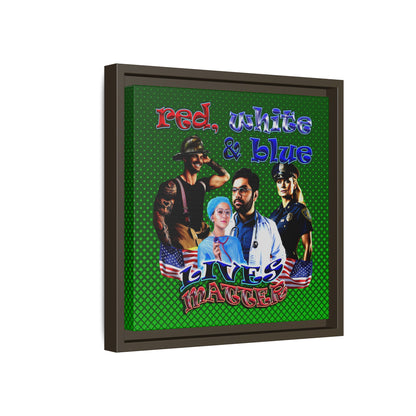 rw&b lives matter - framed canvas art (logo green)