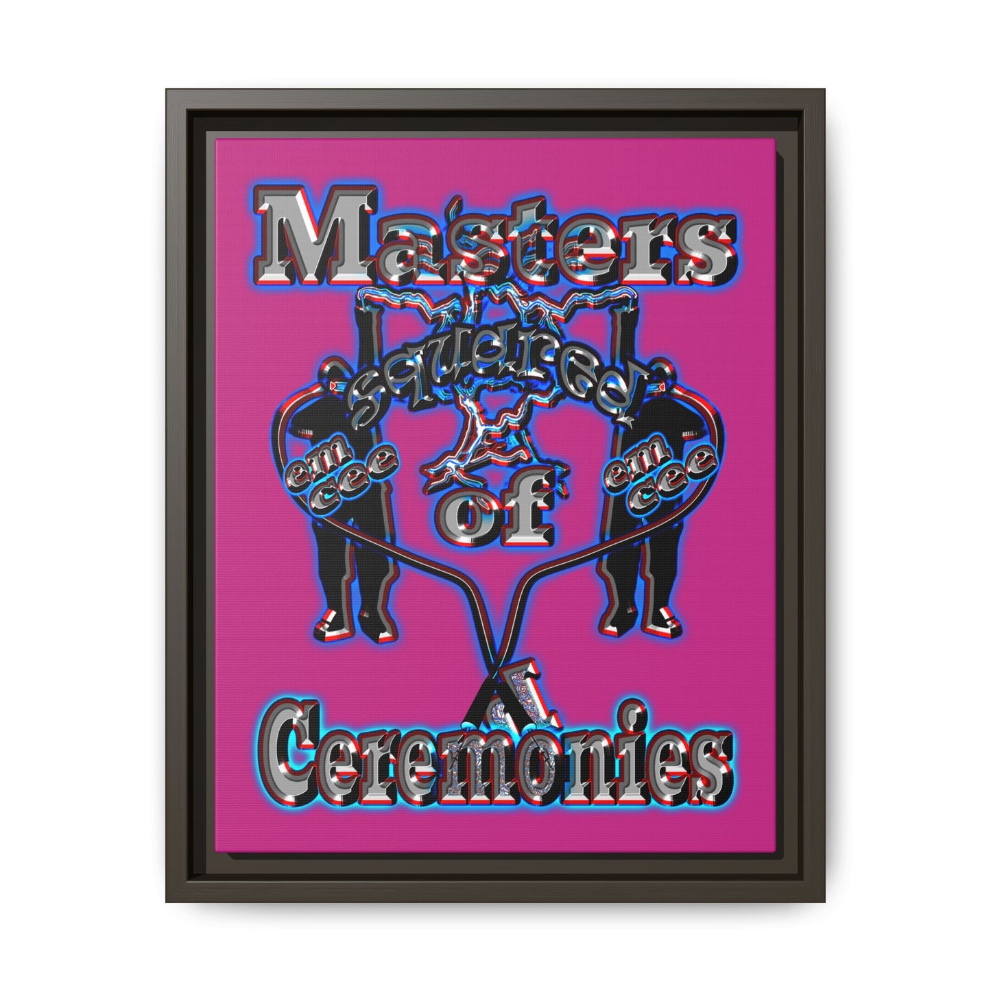 em cee squared - framed canvas art (pink)