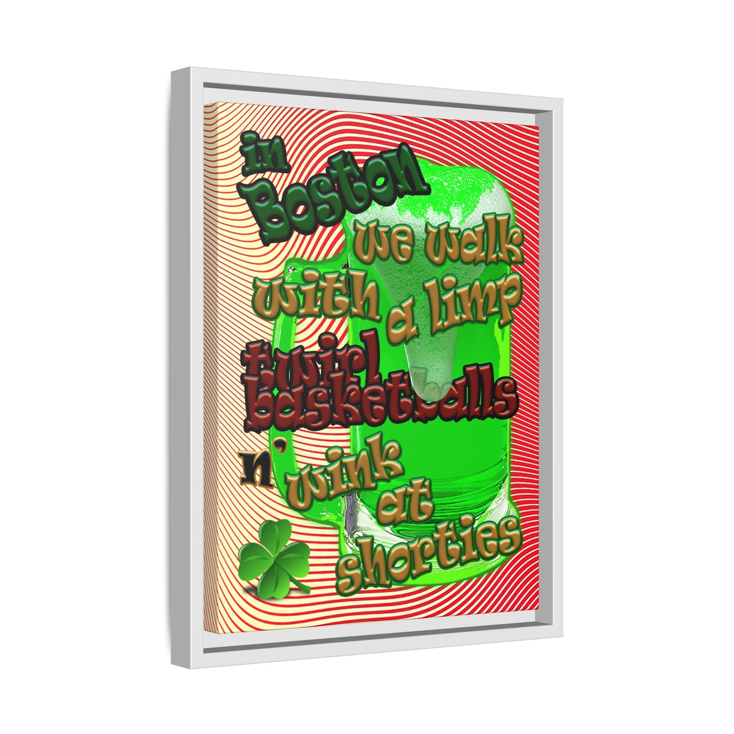 celtics logo - framed canvas art (yellow-orange wave)