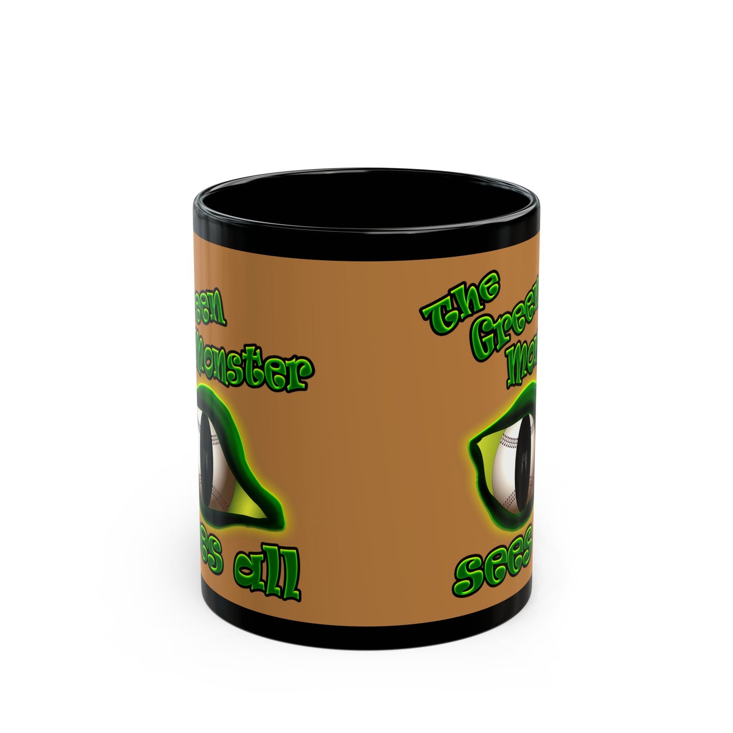 green monster - Black Mug (light brown)