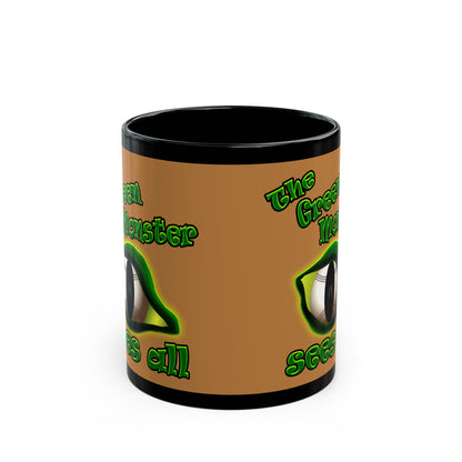 green monster - Black Mug (light brown)