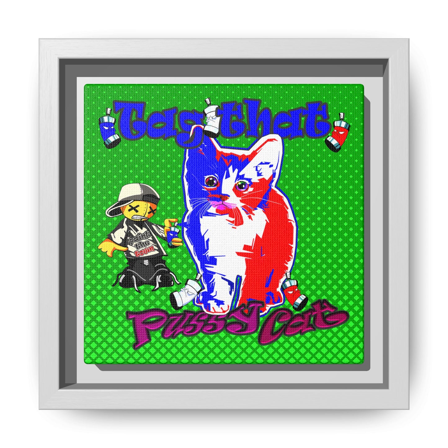 tag that - framed canvas art (logo green)