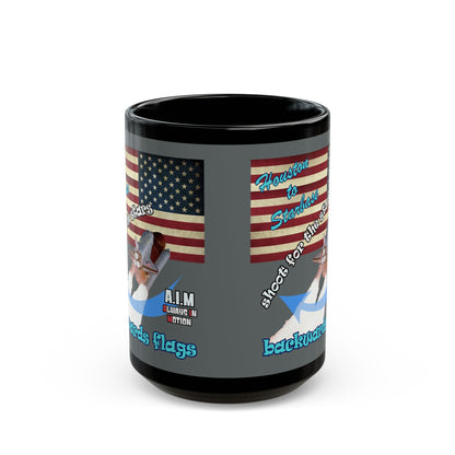 shoot for the stars - Black Mug (dark grey)