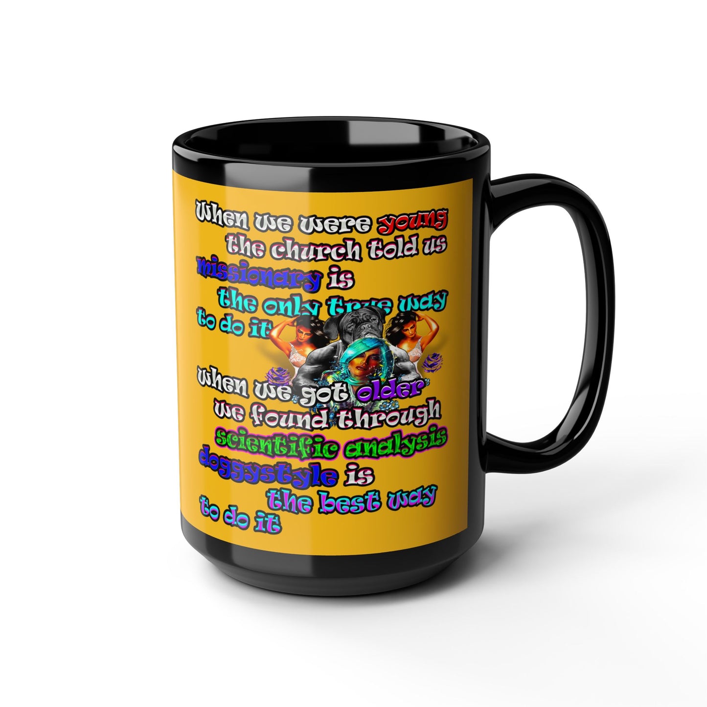 doggystyle - Black Mug (yellow)