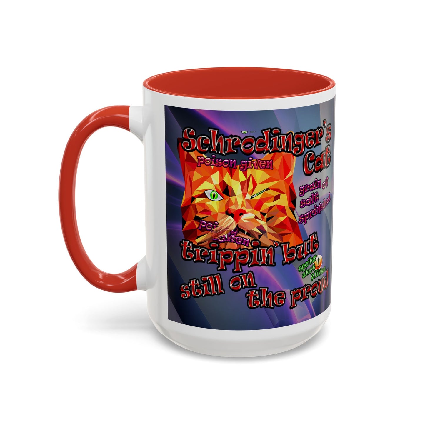 schrodinger's cat - Accent Mug (grey-pink wave)