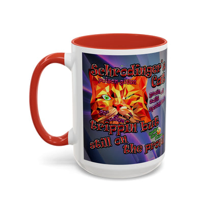 schrodinger's cat - Accent Mug (grey-pink wave)