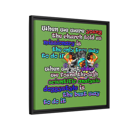 doggystyle - framed canvas art (green)