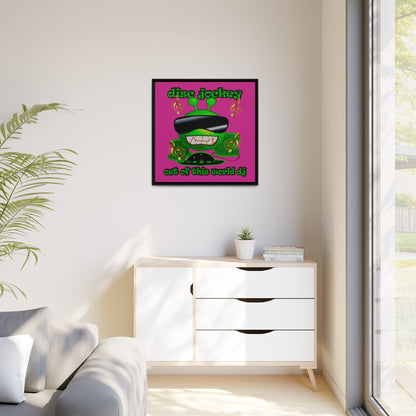 disc jockey - framed canvas art (pink)