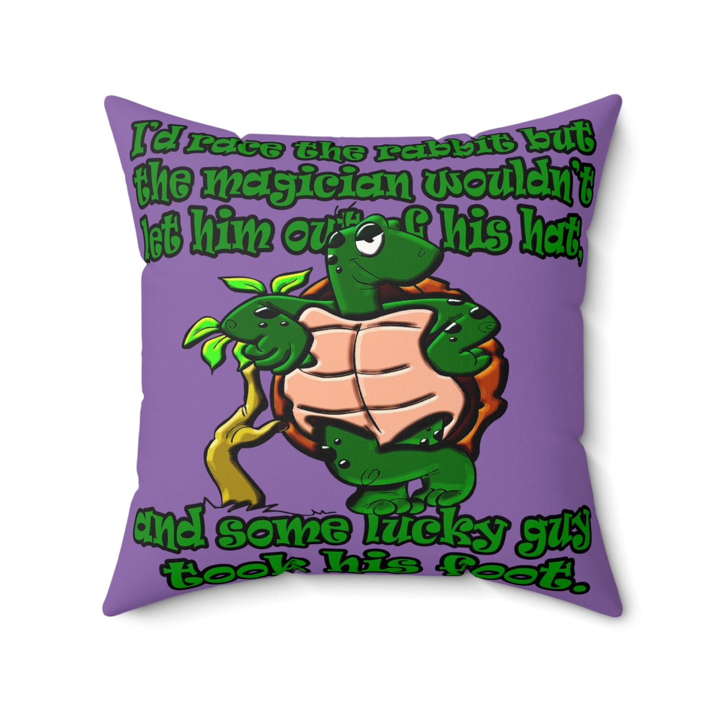 turtle race - Faux Suede Square Pillow - (light purple)
