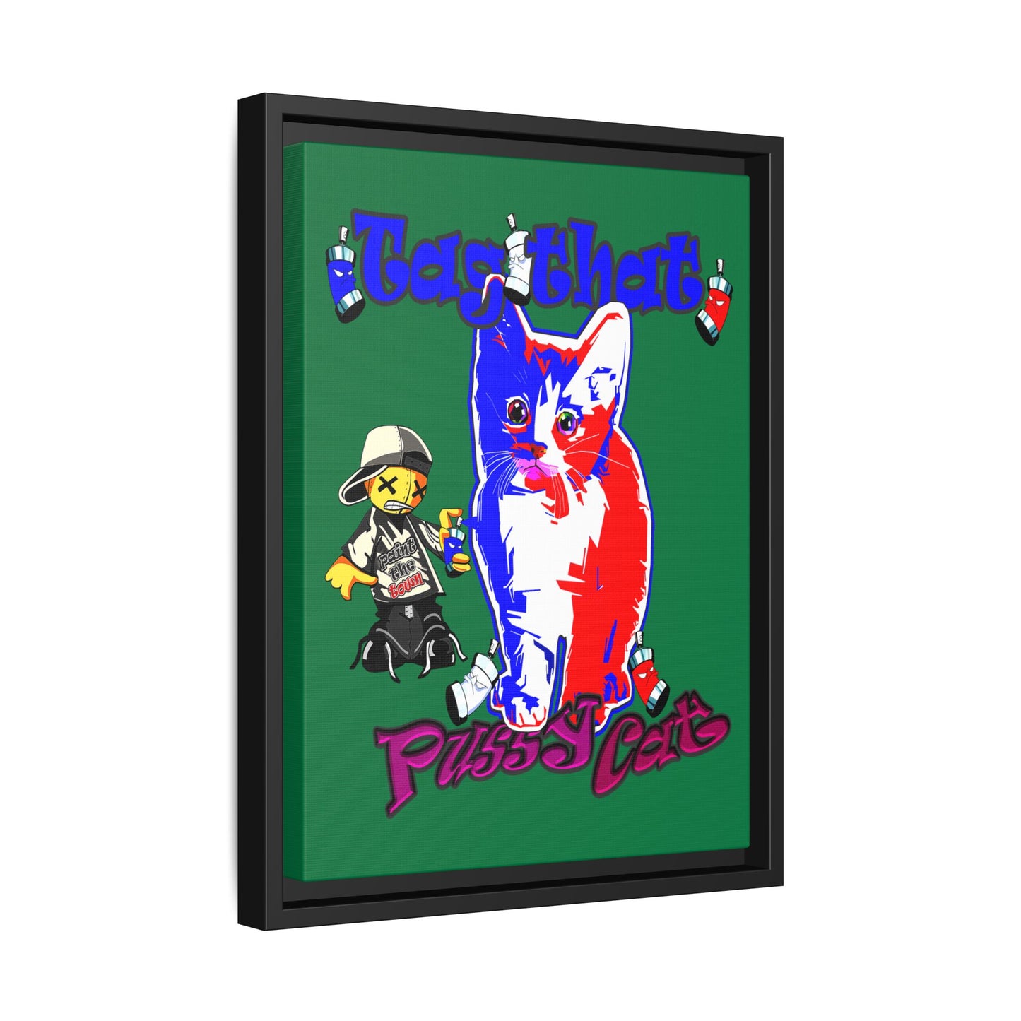 tag that - framed canvas art (dark green)